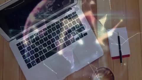 Digital Connectivity Concept with Network Lines over Laptop