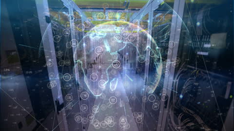 Global Network Technology Concept with Server Connections