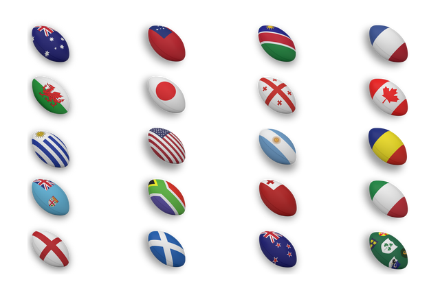 Rugby Balls with National Flags on Transparent Background - Download Free Stock Videos Pikwizard.com