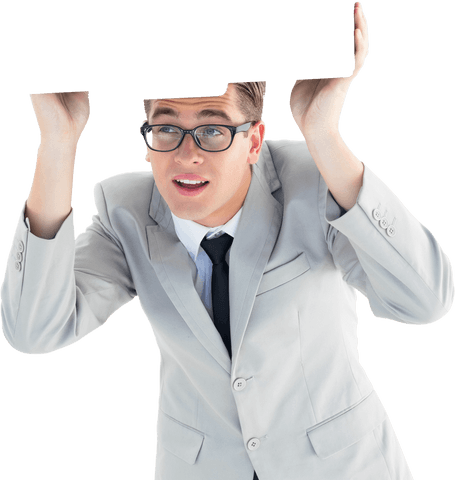 Businessman Holding Blank Copy Space on Transparent Background - Download Free Stock Videos Pikwizard.com