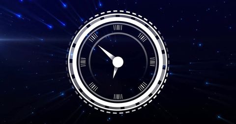 Holographic Clock Interface on Digital Background - Download Free Stock Images Pikwizard.com