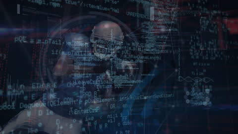 Digital Overlay on Football Player with Data Graphics