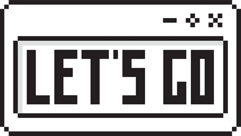 retro pixel art window displaying let's go on transparent background - Download Free Stock Videos Pikwizard.com