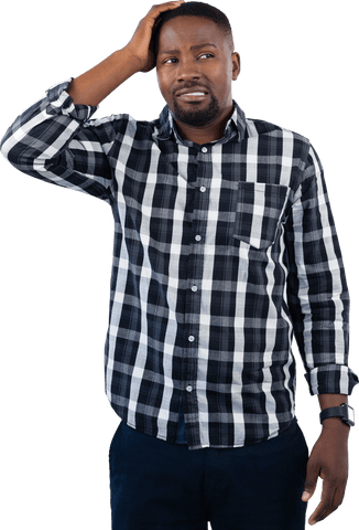 Transparent Image of Worried African American Businessman - Download Free Stock Videos Pikwizard.com