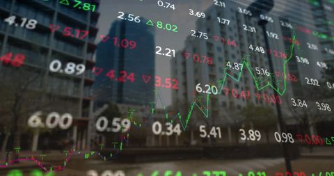 Digital Stock Market Projections Over Urban Landscape - Download Free Stock Images Pikwizard.com
