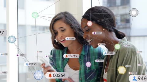 Diverse People Engaging in Global Social Media Network Connection