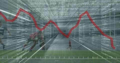 Data Analysis Overlay on Rugby Game in Stadium Atmosphere - Download Free Stock Images Pikwizard.com
