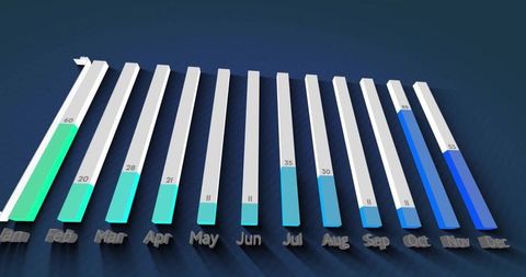 Monthly Data Bar Chart Visualization with Infographic Design Elements - Download Free Stock Images Pikwizard.com