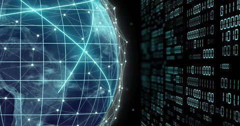 Digital Globe Connections with Binary Data - Download Free Stock Images Pikwizard.com