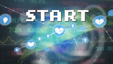 Dynamic Beginning: Network Icons Overlaying Stock Data Imagery