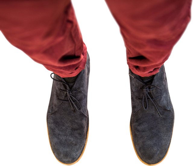 Transparent close-up of man wearing black shoes and red pants - Download Free Stock Videos Pikwizard.com