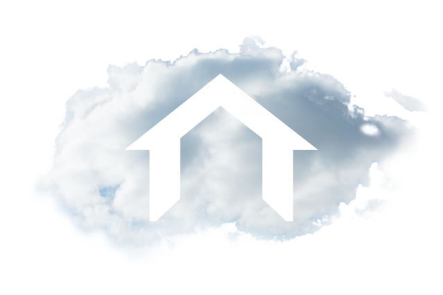 Transparent Cloud with House Icon For Digital Communication Concept - Download Free Stock Videos Pikwizard.com