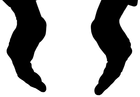 Silhouette of diverse hands on transparent background
