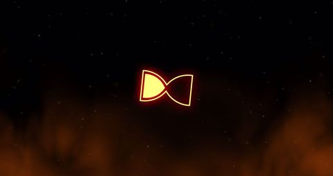 Glowing Digital Hourglass Indicator on Cosmic Background
