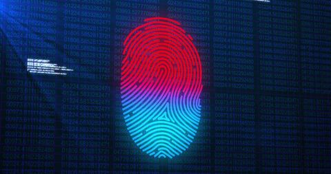 Digital Fingerprint Over Data Matrix in Cybersecurity Concept - Download Free Stock Images Pikwizard.com