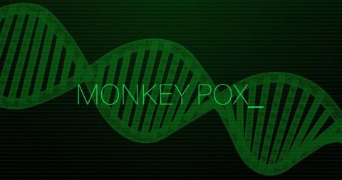 Monkeypox DNA Strand Concept with Digital Interface