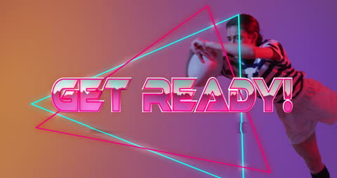 Dynamic Text Animation with Vibrant Neons and Dancing Figure