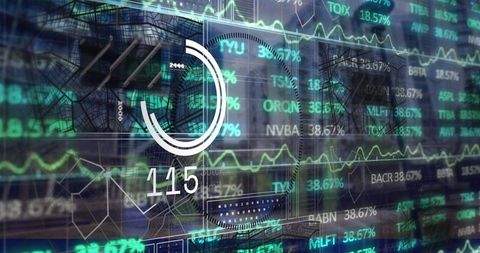 Futuristic Analytics with Graphs and Interface in Office Environment - Download Free Stock Images Pikwizard.com