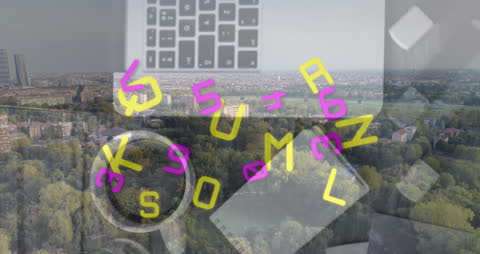 Gamer Geo Networking Animated Technologies Cityscape