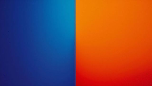 Abstract gradient with split blue and orange composition