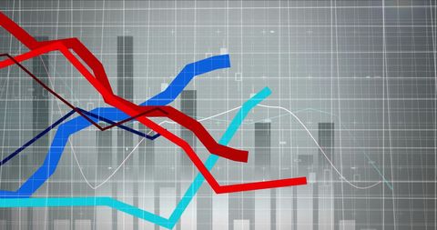 Abstract Financial Data Visualization with Dynamic Graphs - Download Free Stock Images Pikwizard.com