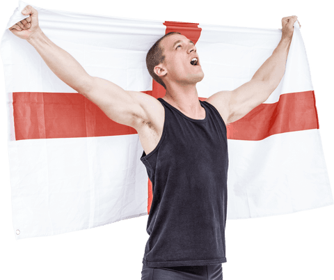 athlete celebrating with england flag on transparent background - Download Free Stock Videos Pikwizard.com