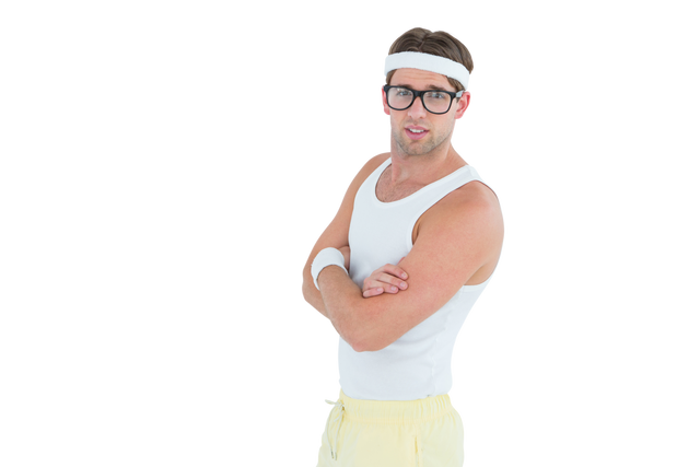 Geeky Hipster in Sportswear Transparent Background Arms Crossed - Download Free Stock Videos Pikwizard.com