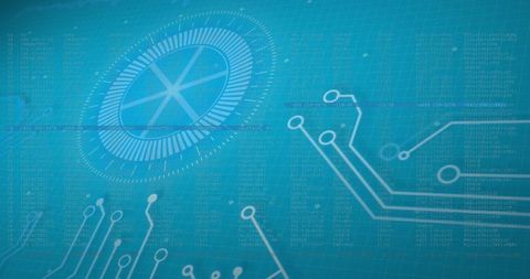 High-Tech Digital Interface with Circuitry and Data Elements
