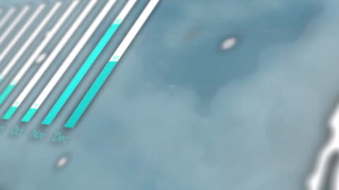 Data Interface Animation with Sky and Clouds Background