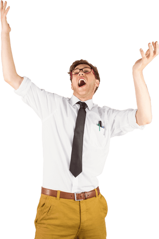 Smiling Bearded Man in Tie Expressing Joy on Transparent Background - Download Free Stock Videos Pikwizard.com