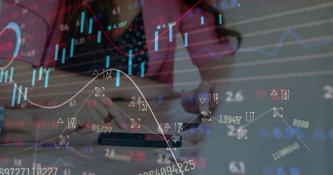 Friends analyzing stock market trends on smartphone