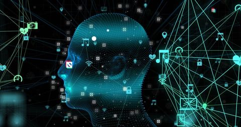 Digital Human Head with Neural Connection Network - Download Free Stock Images Pikwizard.com