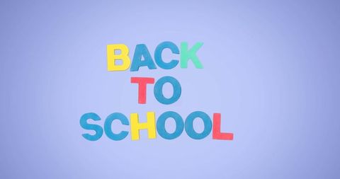 colorful back to school text on blue background - Download Free Stock Images Pikwizard.com
