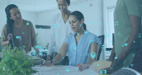 Diverse Business Team Engaging in Technology Meeting