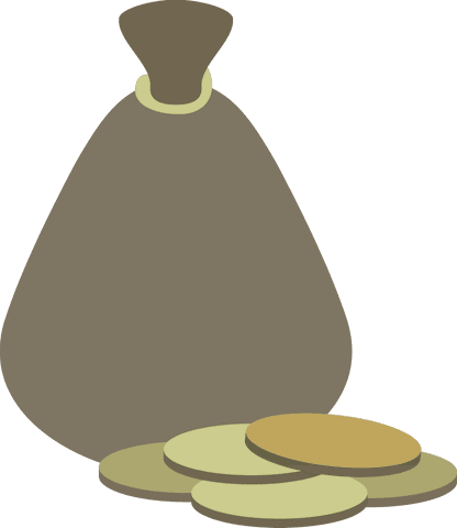 transparent illustration of coin bag with coins - Download Free Stock Videos Pikwizard.com