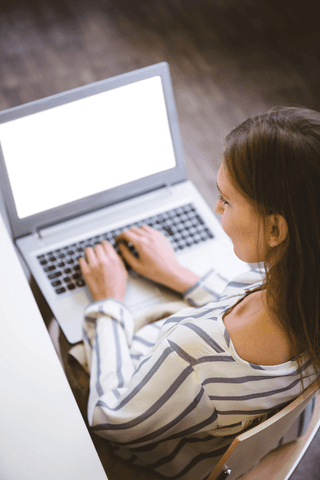 Transparent Laptop Screen Woman in Office Setting - Download Free Stock Videos Pikwizard.com