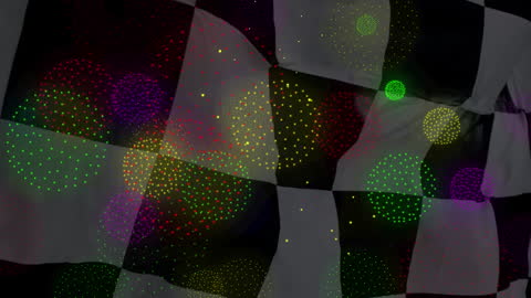 Colorful Fireworks Animation on Monochrome Background