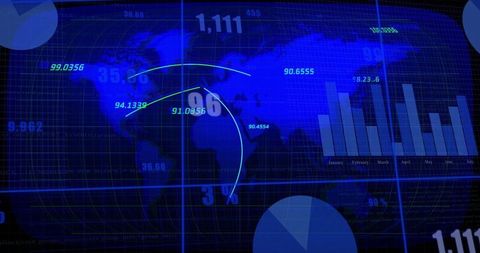 Streaming Global Analytics Dashboard Showing Geospatial Data Arcs and Bar Charts