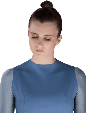 Caucasian Businesswoman with Pensive Look on Transparent Background