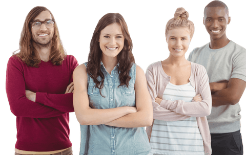 Diverse Business Team Standing Together in Transparent Background - Download Free Stock Videos Pikwizard.com