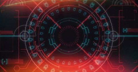 Futuristic Interface with Digital HUD Design in Cyber Theme