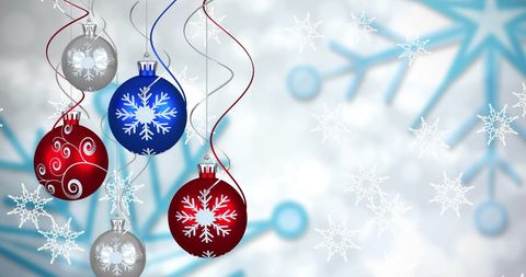 Decorative Christmas Balls with Snowflake Motifs