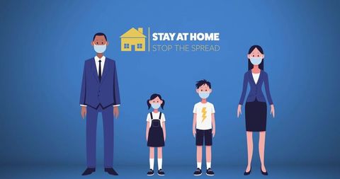 Family Encouraging Staying Home for Preventing Spread - Download Free Stock Images Pikwizard.com