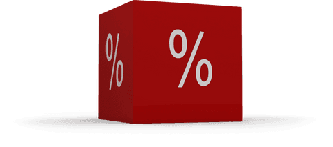 Red 3D Cube with Transparent Percentage Sign Vector - Download Free Stock Videos Pikwizard.com