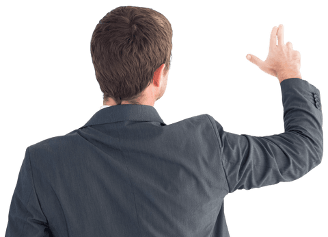 Businessman on Transparent Background Pointing With His Fingers - Download Free Stock Videos Pikwizard.com
