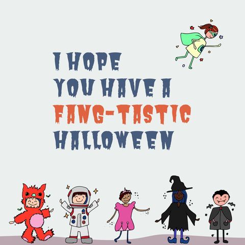 Whimsical Halloween Card with Children in Costumes - Download Free Stock Templates Pikwizard.com