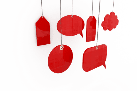 hanging red chat and label icons on transparent background - Download Free Stock Videos Pikwizard.com