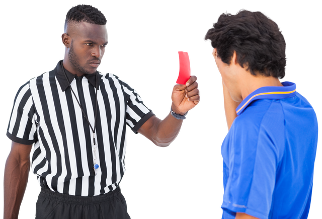 Transparent Referee Showing Red Card to Soccer Player - Download Free Stock Videos Pikwizard.com