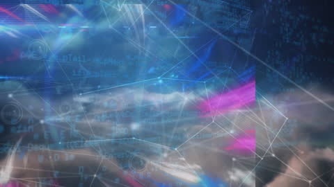 Data Processing Display with Network Connections in Digital Interface
