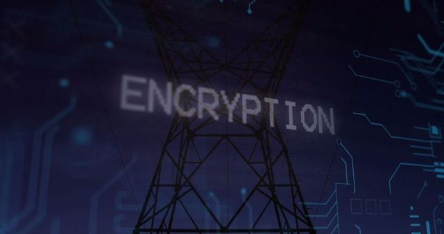 Transmission tower with digital encryption visual